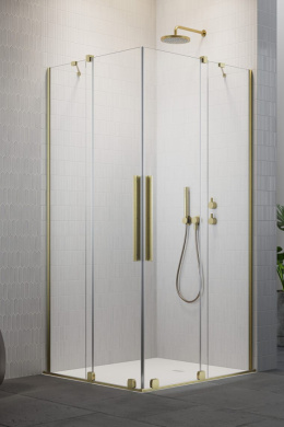 Wpisz KOD: PROMO - 10% Radaway Furo Brushed Gold KDD kabina prysznicowa część prawa 80x80 cm kwadratowa 10105080-99-01R