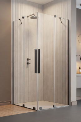 Wpisz KOD: PROMO - 10% Radaway Furo Brushed Gunmetal KDD kabina prysznicowa część lewa 80x80 gunmetal szczotkowany/szkło przezroczyste 10105080-92-01R
