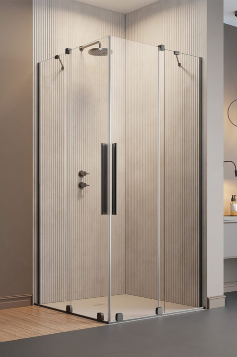 Wpisz KOD: PROMO - 10% Radaway Furo Brushed Gunmetal KDD kabina prysznicowa część lewa 80x80gunmetal szczotkowany/szkło przezroczyste 10105080-92-01R