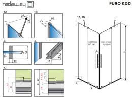 Wpisz KOD: PROMO - 10% Radaway Furo KDD kabina prysznicowa część prawa 120x120 cm kwadratowa 10105120-54-01R