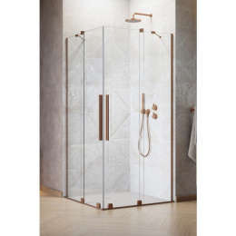 Wpisz KOD: PROMO - 10% Radaway Furo KDD kabina prysznicowa część prawa 80x80 cm kwadratowa miedź szczotkowany/szkło przezroczyste 10105080-93-01R