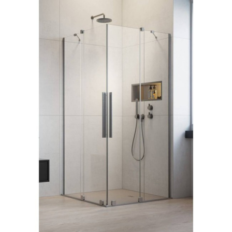 Wpisz KOD: PROMO - 10% Radaway Furo KDD kabina prysznicowa część prawa 80x80 cm kwadratowa nikiel szczotkowany/szkło przezroczyste 10105080-91-01R