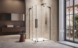 Wpisz KOD: PROMO - 10% Radaway Furo SL Black KDD kabina prysznicowa część lewa 100x100 cm kwadratowa 10305100-54-01L