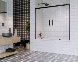 Wpisz KOD: PROMO - 10% Radaway Idea Black PN DWD parawan nawannowy 150 cm czarny mat/szkło przezroczyste 10004150-54-01