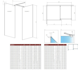 Wpisz KOD: PROMO - 10% Radaway Modo New Black II Frame Walk-In ścianka prysznicowa 100 cm wolnostojąca czarny mat/szkło Frame 389104-54-56