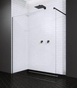 Wpisz KOD: PROMO - 10% Radaway Modo New Black II Walk-In ścianka 160 cm wolnostojąca czarny mat/szkło przezroczyste 389164-54-01
