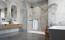 Wpisz KOD: PROMO - 10% Radaway Modo New Black II Walk-In ścianka prysznicowa 120 cm z wieszakiem czarny mat/szkło przezroczyste 389124-54-01W