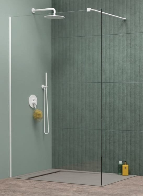 Wpisz KOD: PROMO - 10% Radaway Modo New White II Walk-In ścianka prysznicowa 150 cm wolnostojąca biały mat/szkło przezroczyste 389154-04-01