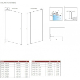 Radaway Modo SL Brushed Gold II Walk-In ścianka prysznicowa 120 cm prawa złoty szczotkowany/szkło przezroczyste 10319124-99-01R