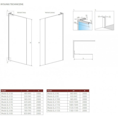 Radaway Modo SL Brushed Gunmetal II ścianka prysznicowa 110 cm gunmetal szczotkowany/szkło przezroczyste 10319114-92-01R