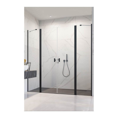 Radaway Nes 8 Black DWD II ścianka 57 cm czarny mat/szkło przezroczyste 10080157-54-01