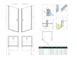Radaway Nes 8 DWJ I drzwi prysznicowe 80 cm wnękowe prawe chrom/szkło przezroczyste 10076080-01-01R