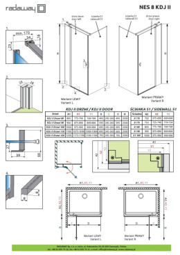 Radaway Nes 8 KDJ II drzwi prysznicowe 80 cm lewe chrom/szkło przezroczyste 10086080-01-01L
