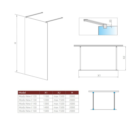 Radaway Nes Black DWD+2S drzwi prysznicowe 90 cm czarny mat/szkło przezroczyste 10035090-54-01