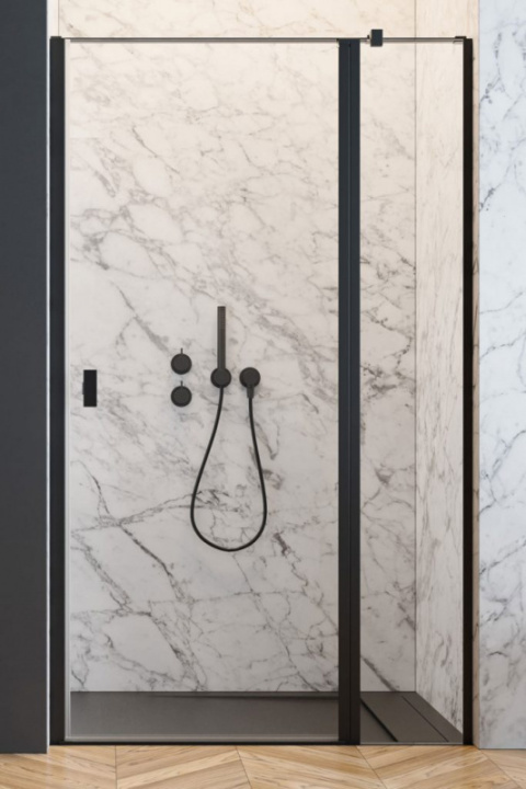 Radaway Nes Black DWJ II drzwi prysznicowe 120 cm prawe czarny mat/szkło przezroczyste 10036120-54-01R