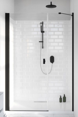 Radaway Nes Black DWS drzwi prysznicowe 120 cm uchylne czarny mat/szkło przezroczyste 10028120-54-01L