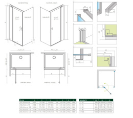 Radaway Nes Black KDJ II drzwi prysznicowe 110 cm lewe czarny mat/szkło przezroczyste 10032110-54-01L