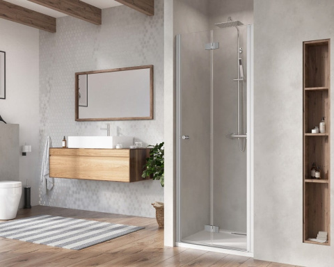 Radaway Nes DWB drzwi prysznicowe 90 cm składane chrom połysk/szkło przezroczyste 10029090-01-01R