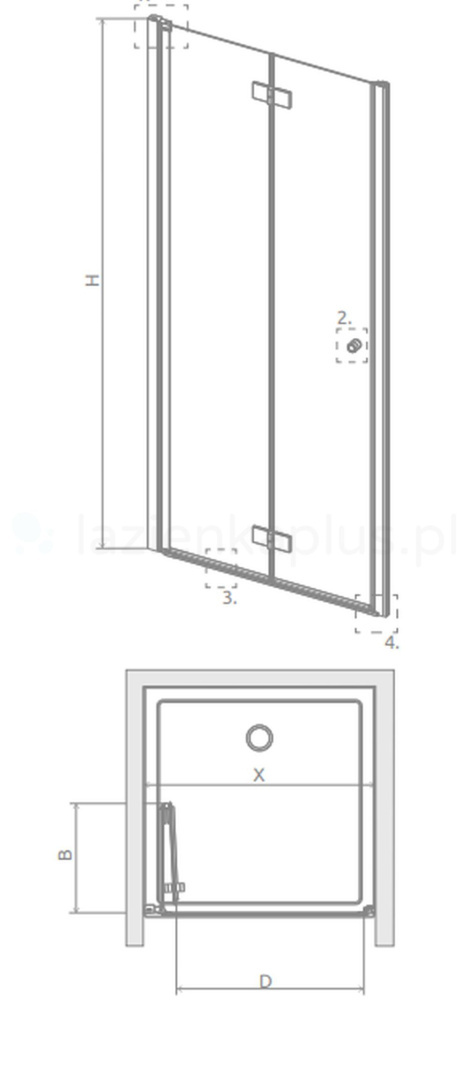 Radaway Nes DWB drzwi prysznicowe 90 cm wnękowe lewe chrom/szkło przezroczyste 10029090-01-01L