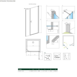 Radaway Nes DWS drzwi prysznicowe 130 cm prawe chrom/szkło przezroczyste 10028130-01-01R