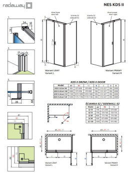 Radaway Nes KDS II drzwi prysznicowe 120 cm prawe chrom/szkło przezroczyste 10033120-01-01R