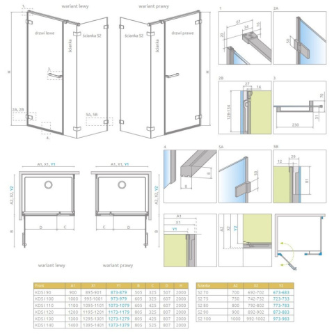 Wpisz KOD: PROMO - 10% Radaway Arta KDS I drzwi prysznicowe 82 cm prawe chrom+/szkło przezroczyste 386820-03-01R