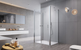 Wpisz KOD: PROMO - 10% Radaway Eos DWD+2S drzwi prysznicowe 80 cm chrom/szkło przezroczyste 13799400-01