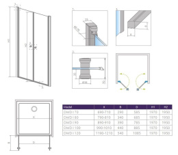 Wpisz KOD: PROMO - 10% Radaway Eos DWD I drzwi prysznicowe 120 cm wnękowe chrom/szkło przezroczyste 137773-01-01