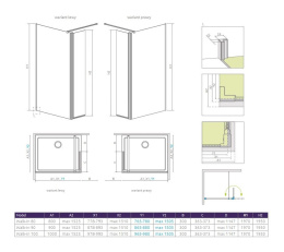 Wpisz KOD: PROMO - 10% Radaway Eos Walk-In ścianka prysznicowa 80 cm prawa szkło przezroczyste 13799500-01R