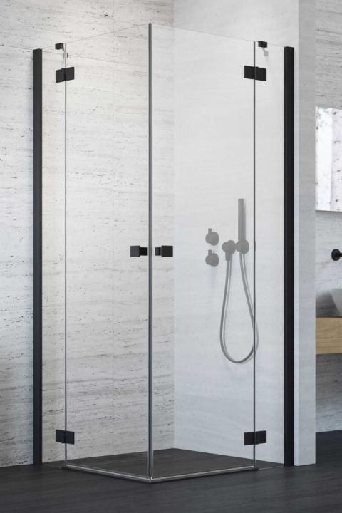 Wpisz KOD: PROMO - 10% Radaway Essenza New Black KDD drzwi prysznicowe 80 cm lewe czarny mat/szkło przezroczyste 1385061-54-01L