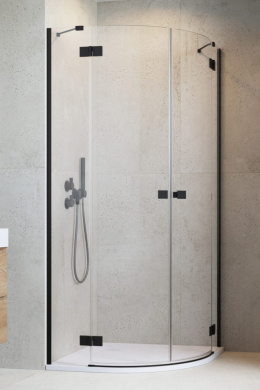 Wpisz KOD: PROMO - 10% Radaway Essenza New Black PDD drzwi prysznicowe 80 cm lewe czarny mat/szkło przezroczyste 1385002-54-01L