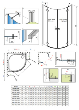 Wpisz KOD: PROMO - 10% Radaway Essenza New Black PDD drzwi prysznicowe 80 cm lewe czarny mat/szkło przezroczyste 1385002-54-01L