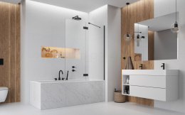 Wpisz KOD: PROMO - 10% Radaway Essenza New Black PND II parawan nawannowy 130 cm prawy czarny mat/szkło przezroczyste 110002130-54-01R