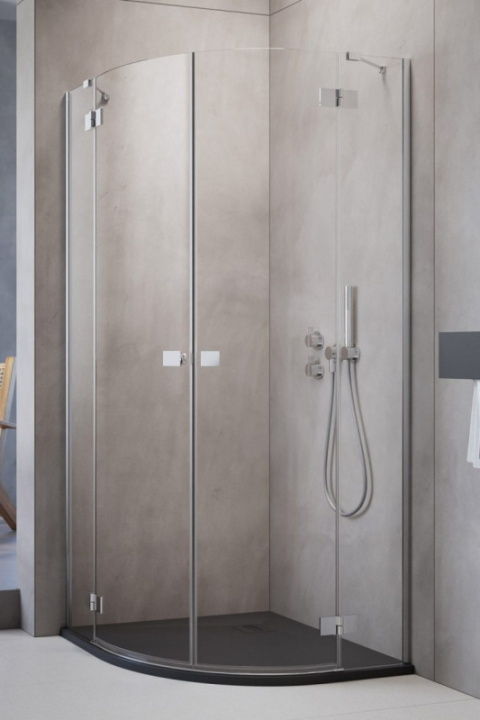 Wpisz KOD: PROMO - 10% Radaway Essenza New PDD kabina prysznicowa część lewa 90x90 cm półokrągła 1385001-01-01L