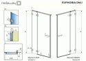 Radaway Euphoria DWJ ścianka prysznicowa 24,3 cm prawa szkło przezroczyste 383212-01R