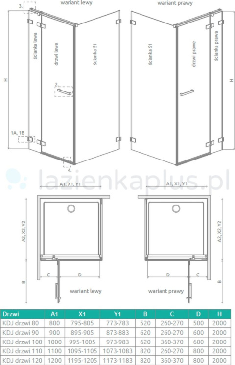 Radaway Euphoria KDJ ścianka prysznicowa 24,3 cm lewa chrom/szkło przezroczyste 383241-01L