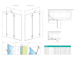 Radaway Euphoria PND parawan nawannowy 100 cm lewy szkło przezroczyste 10008100-01-01L