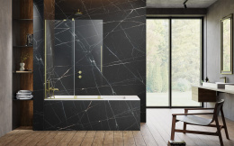 Wpisz KOD: PROMO - 10% Radaway Furo PND II Gold drzwi parawanu 58,8 cm lewe złoty szczotkowany/szkło przezroczyste 10109588-99-01L