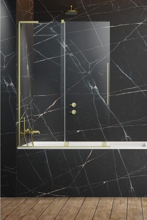 Wpisz KOD: PROMO - 10% Radaway Furo SL Brushed Gold PND II drzwi parawanu 63,8 cm lewe złoty szczotkowany/szkło przezroczyste 10309638-99-01L