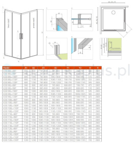 Wpisz KOD: PROMO - 10% Radaway Idea Gold KDD kabina prysznicowa część lewa 90x90 cm kwadratowa złoty połysk/szkło przezroczyste 387060-09-01L