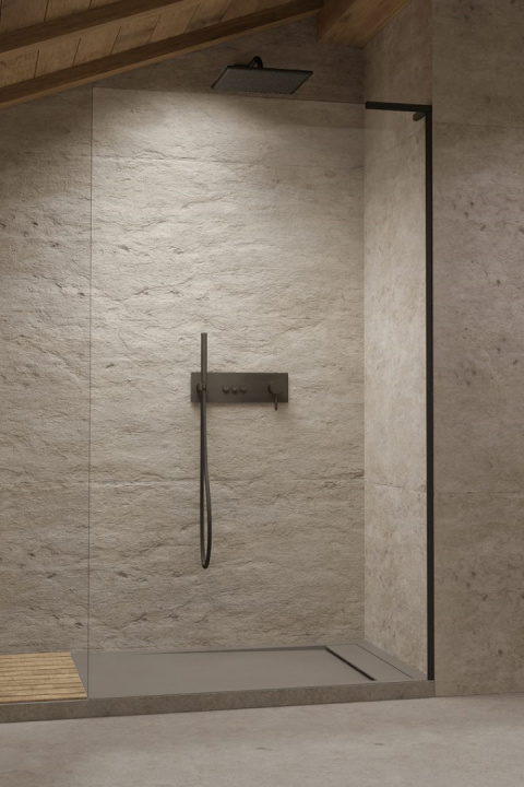 Wpisz KOD: PROMO - 10% Radaway Modo SL Black II ścianka prysznicowa walk-in 105 cm czarny mat/szkło przezroczyste 10319105-54-01R