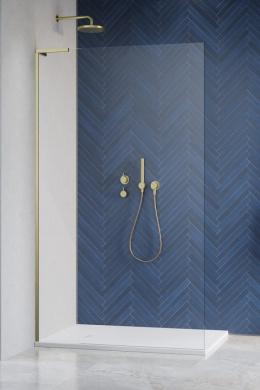Radaway Modo SL Brushed Gold II Walk-in ścianka prysznicowa 100 cm lewa złoty szczotkowany/szkło przezroczyste 10319104-99-01L