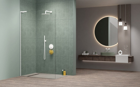 Radaway Modo SL White II Walk-In ścianka prysznicowa 120 cm lewa wolnostojąca biały mat/szkło przezroczyste 10319124-04-01L