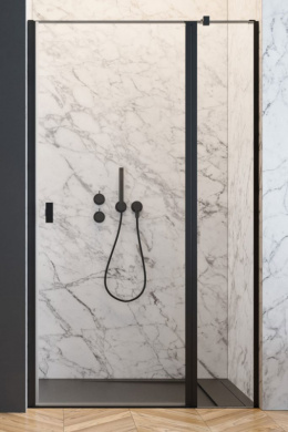 Radaway Nes Black DWJ II drzwi prysznicowe 100 cm lewe czarny mat/szkło przezroczyste 10036100-54-01L