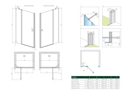 Radaway Nes Black DWJ II drzwi prysznicowe 100 cm prawe czarny mat/szkło przezroczyste 10036100-54-01R