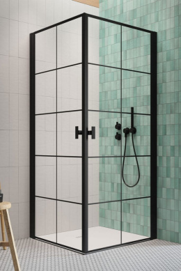 Radaway Nes Black KDD I drzwi prysznicowe 80 cm lewe czarny mat/szkło Factory 10021080-54-55L