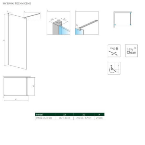 Radaway Nes Black KDD I drzwi prysznicowe 80 cm lewe czarny mat/szkło Factory 10021080-54-55L