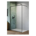 Radaway Nes Black Walk-In II ścianka prysznicowa 90 cm wolnostojąca czarny mat/szkło Frame 10013090-54-56