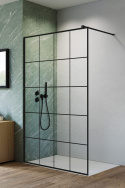 Radaway Nes Black Walk-in II ścianka prysznicowa 90 cm czarny mat/szkło factory 10013090-54-55