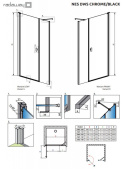 Radaway Nes DWS drzwi prysznicowe 100 cm wnękowe prawe chrom/szkło przezroczyste 10028100-01-01R